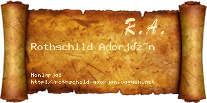 Rothschild Adorján névjegykártya