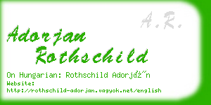 adorjan rothschild business card